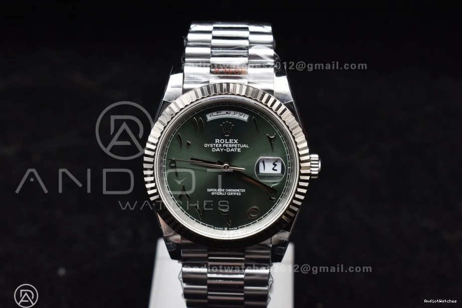 on SS 722 Dial DayDate 904L Green Bracelet JDF VR3255 Steel (Gain UrbanStyle President Arabic 40 Weight) V3 1218